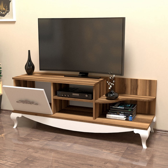 Hanah Home Soporte para TV Sultan - Nogal, Blanco